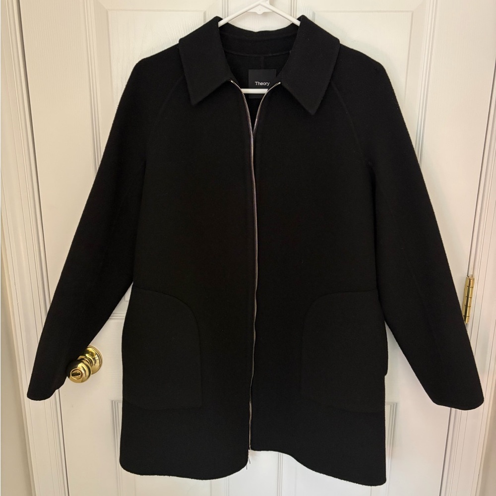 Theory Double-faced Wool Coat w/ Zipper (S)